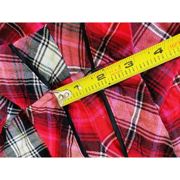 Victoria's Secret Womens Size Small Flannel Pajama Romper Red Plaid Button - Picture 10 of 10
